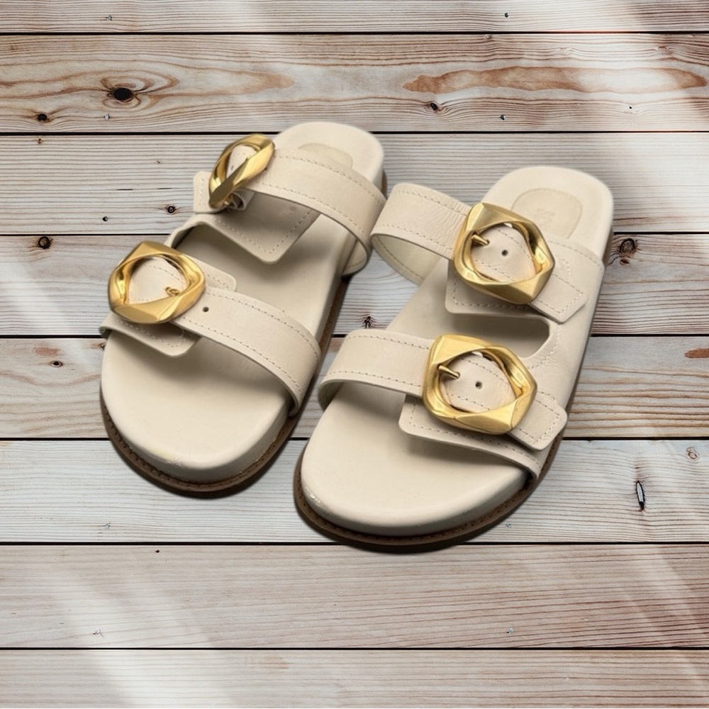 Schutz Olga Buckle Sporty Slide Sandals